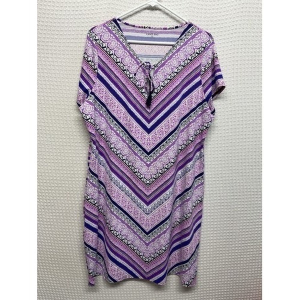 NWOT Lands' End UPF 50+ Purple Swim Cover Up Tunic Midi Dress Women L China